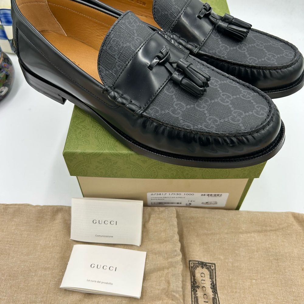 Men's Gucci millennial Supreme loafers size 12.5 made in Italy - Picture 10 of 12